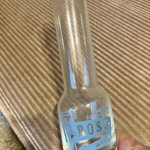 Frost Bite Glass Bottle with Blue Logo vintage collectibles 10 available @ $120